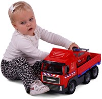 Camion de pompier jouet avec voiture de pompier échelle 1:16 plastique-3