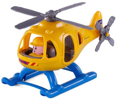 Ambulance helikopter speelgoed met speelfiguur - 29,5cm - reddingshelikopter