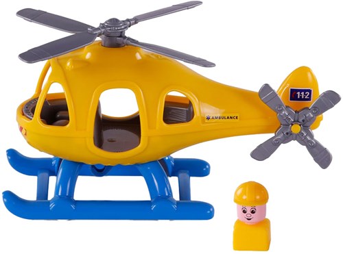 Ambulance helikopter speelgoed met speelfiguur - 29,5cm - reddingshelikopter-2