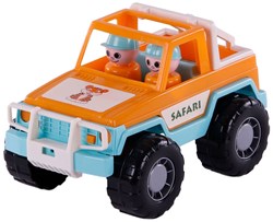 Cavallino speelgoed jeep oranje met 2 speelfiguren en diertje