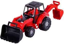 Cavallino graafmachine speelgoed tractor rood voor kinderen bouwplaats