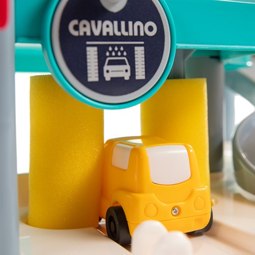 Garage jouet de luxe Cavallino avec voitures et design coloré-3