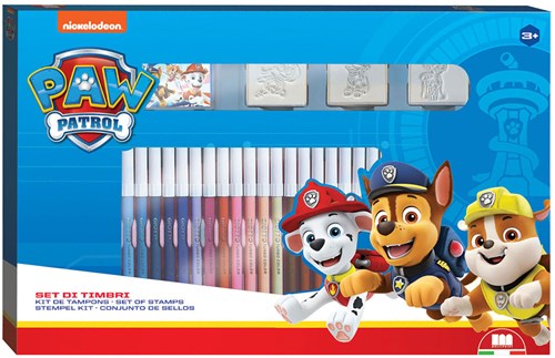 Multiprint PAW Patrol kleurset met stempels en viltstiften 41-delig