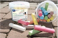 Feuchtmann seau de craies de trottoir 20 pièces jouet coloré lavable-2