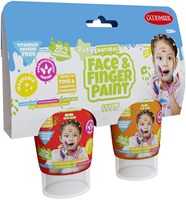Set de peinture visage et doigts rouge et orange 2x65ml peinture enfant