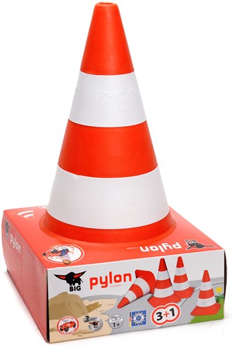 BIG Verkeerskegel set van 4 pionnen kunststof speelgoed