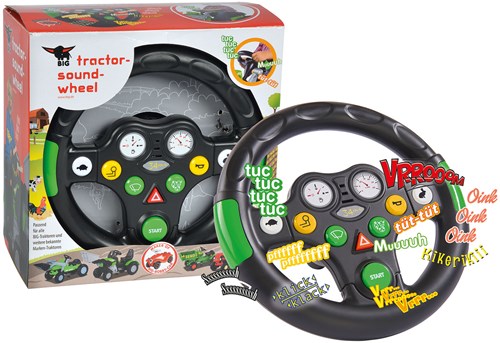 BIG volant jouet tracteur avec sons pour enfants - noir