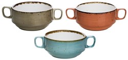 Cosy & Trendy soepkom keramiek met grepen Brisbane 10cm blauw grijs oranje