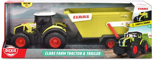 Dickie tracteur jouet CLAAS avec remorque basculante lumière son 64 cm