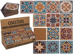 OOTB dessous de verre mosaïque liège rétro lot de 12 pièces 9,5x9,5cm