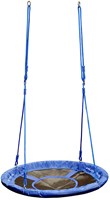 Hudora balançoire nid de luxe bleu - jouet de balançoire extérieur 90cm-2