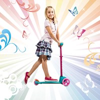 Hudora kinderstep Flitzkids Skate Wonders roze aluminium verstelbaar-2
