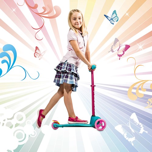 Hudora kinderstep Flitzkids Skate Wonders roze aluminium verstelbaar-2