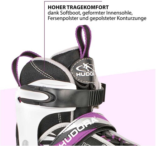 Hudora skeelers kinder Mia paars maat 33-36 verstelbaar inline skates-3