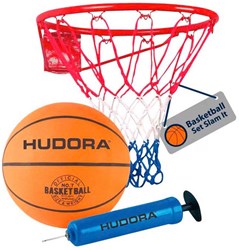 Hudora basketbalset voor kinderen - basketbal, basket en pomp
