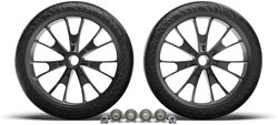 Hudora vervangende wielset step BigWheel 205 zwart sportieve banden