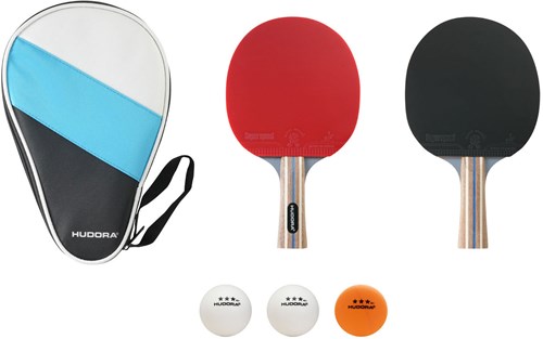 Hudora set de tennis de table - set ping-pong avec raquette et balles-2