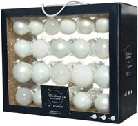 Decoris boules de Noël verre blanc hiver mix 42 pièces décoration