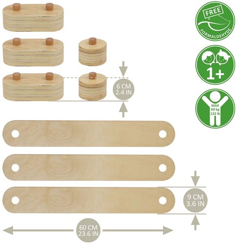 Houten balanscircuitset - balans speelgoed parcours voor kinderen-3