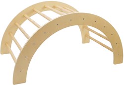Houten klimboog Montessori 2-in-1 schommel en klimtoestel