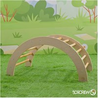 Houten klimboog Montessori 2-in-1 schommel en klimtoestel-3