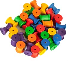 Grapat Houten Spoelen Regenboogkleurig (36 st.)