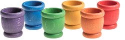 Grapat jouets en bois 6 tailles - coupelles colorées pour jeu créatif