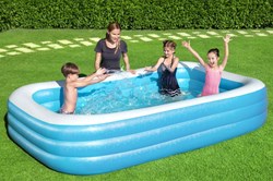 Bestway piscine familiale rectangulaire bleue 305x183x56 cm jardin