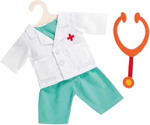 Heless poppen doktersoutfit met stethoscoop 28-35 cm poppenkleding