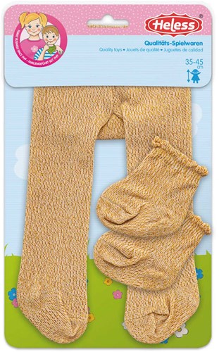 Heless poppenmaillot goud met sokken - poppenkleding 28-35 cm