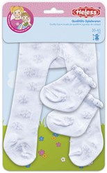 Heless poppenmaillot en sokken ijskristal wit-zilver 28-35cm babypop