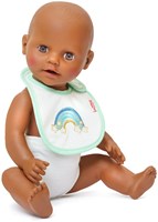 Heless bavoir poupée arc-en-ciel - accessoire jouet doux-2