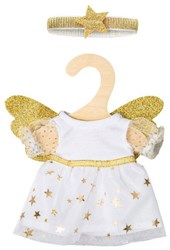 Heless robe de poupée ange vêtement poupée 20-25 cm blanc-or avec serre-tête