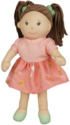 Heless pop Rosa zachte lappenpop 22 cm met stijlbaar haar