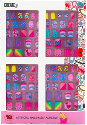 Create it! Kunstnagels Maxi Set zelfklevend 96 stuks kleurrijk design
