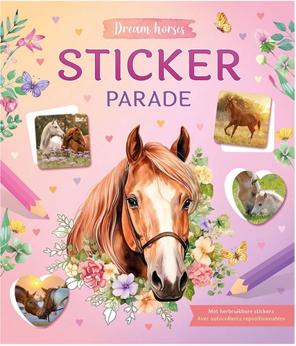 Deltas livre de coloriage chevaux Dream Horses Sticker Parade avec autocollants