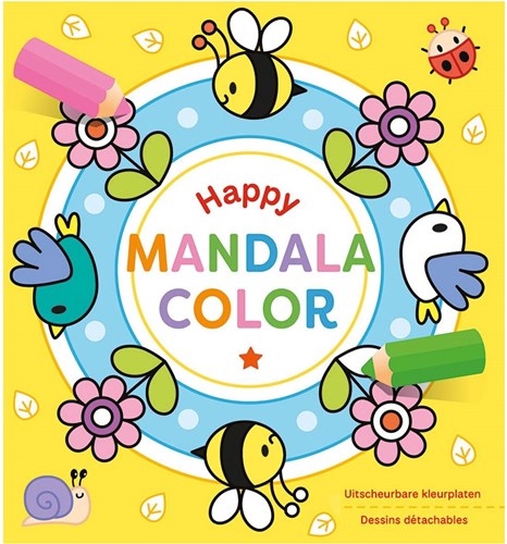 Deltas livre de coloriage Happy Mandala Color pour enfants - plaisir à colorier