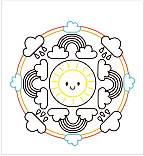 Deltas livre de coloriage Happy Mandala Color pour enfants - plaisir à colorier-3
