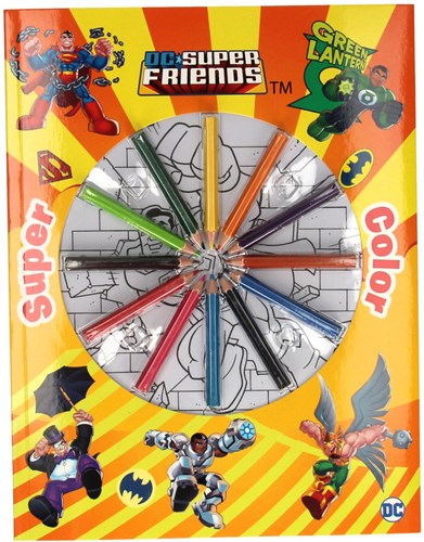 Boek Specials Nederland kleurboek DC Super Friends met kleurpotloden A4