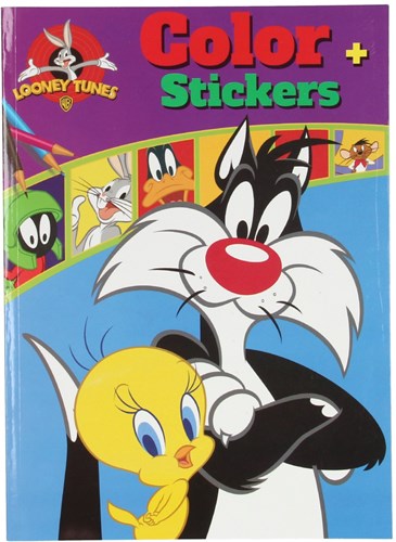 Boek Specials Nederland kleurboek Looney Tunes met stickers A4 60 pagina's