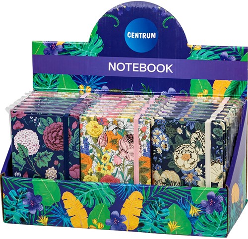 Centrum notitieboek A6 hardcover bloemendesign elastieksluiting 80 pagina's