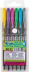 Centrum stylos gel métalliques lot de 6 en étui pour écriture créative