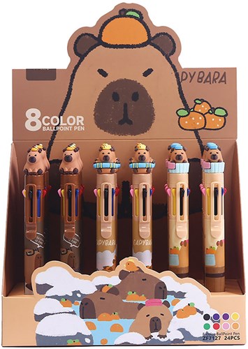 Centrum balpen Capybara 8-kleuren 24 stuks speelgoed pen