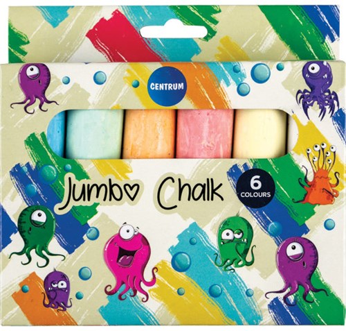 Centrum stoepkrijt set 6 kleuren - creatieve buitenspeelgoed doosje