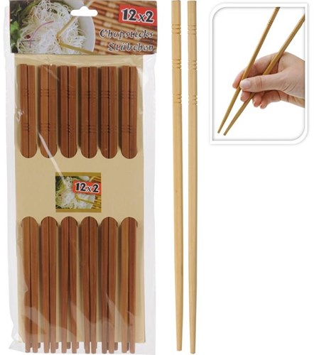 Excellent Houseware bamboe eetstokjes set - 12 paar - sushi chopsticks