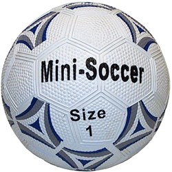 HOT Sports + Toys mini voetbal rubber wit zwart 13 cm voor kinderen