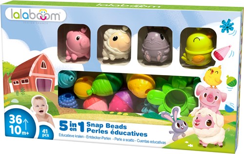 Lalaboom jouet éducatif perles animaux de la ferme - 41 pièces-2