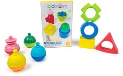 Lalaboom educatieve vormen en kralen speelgoed set - 12 stuks - kleurrijk