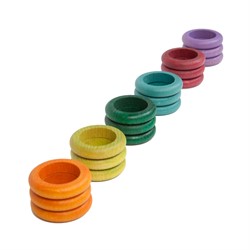 Grapat Houten Ringen Alternatiefkleurig (18 st.)