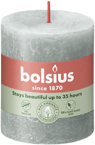 Bolsius bougie pilier rustique verte - 8 cm - longue durée de combustion